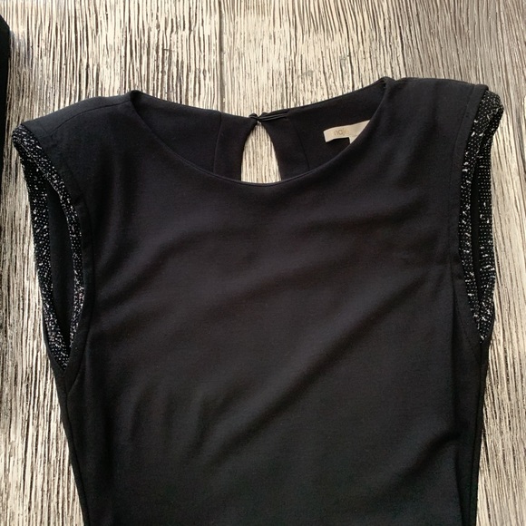 Maje Black Shoulder Padded Dress Size 38 - Picture 2 of 4